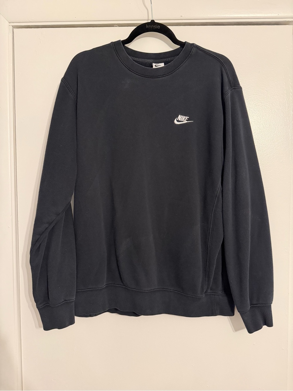Nike Men’s Black Crewneck Sweatshirt with White Logo